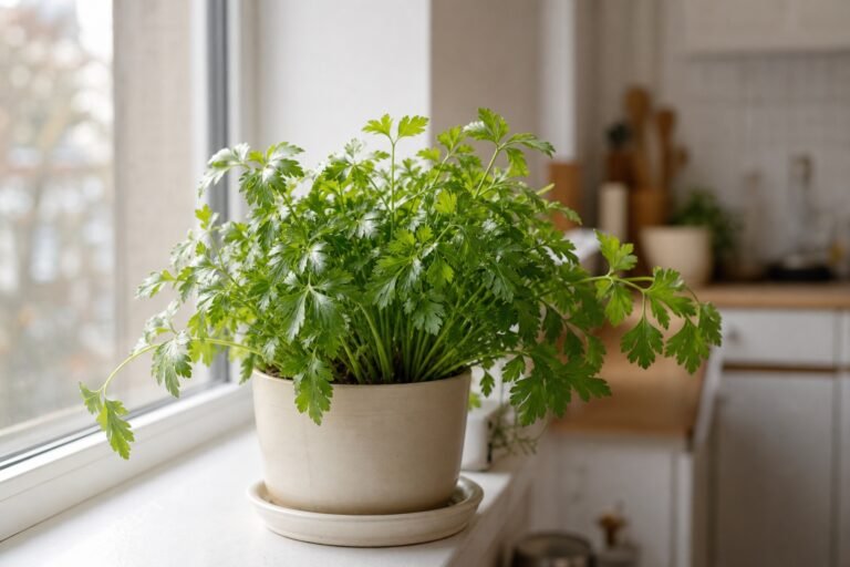 How to grow parsley indoors in a bright kitchen window