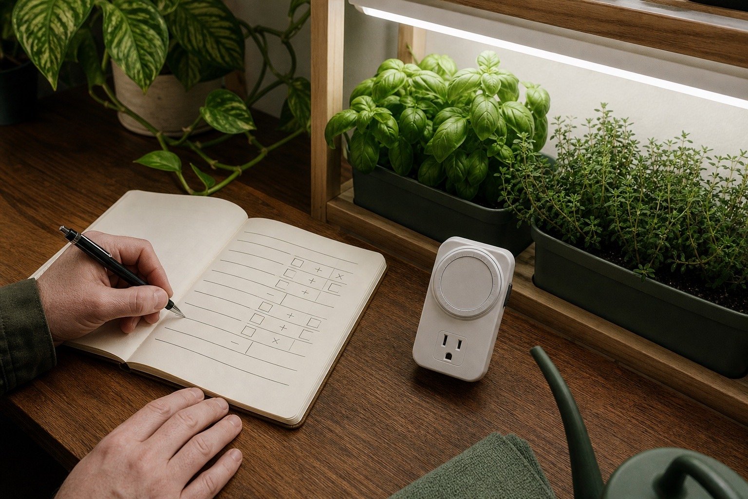 Calculating the monthly electricity cost of an indoor plant shelf