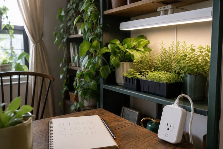 How much electricity do grow lights use in a small indoor plant setup