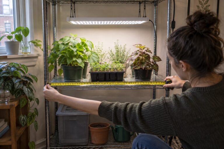 AI-generated photorealistic illustration of grow light watts per square foot, showing hero.